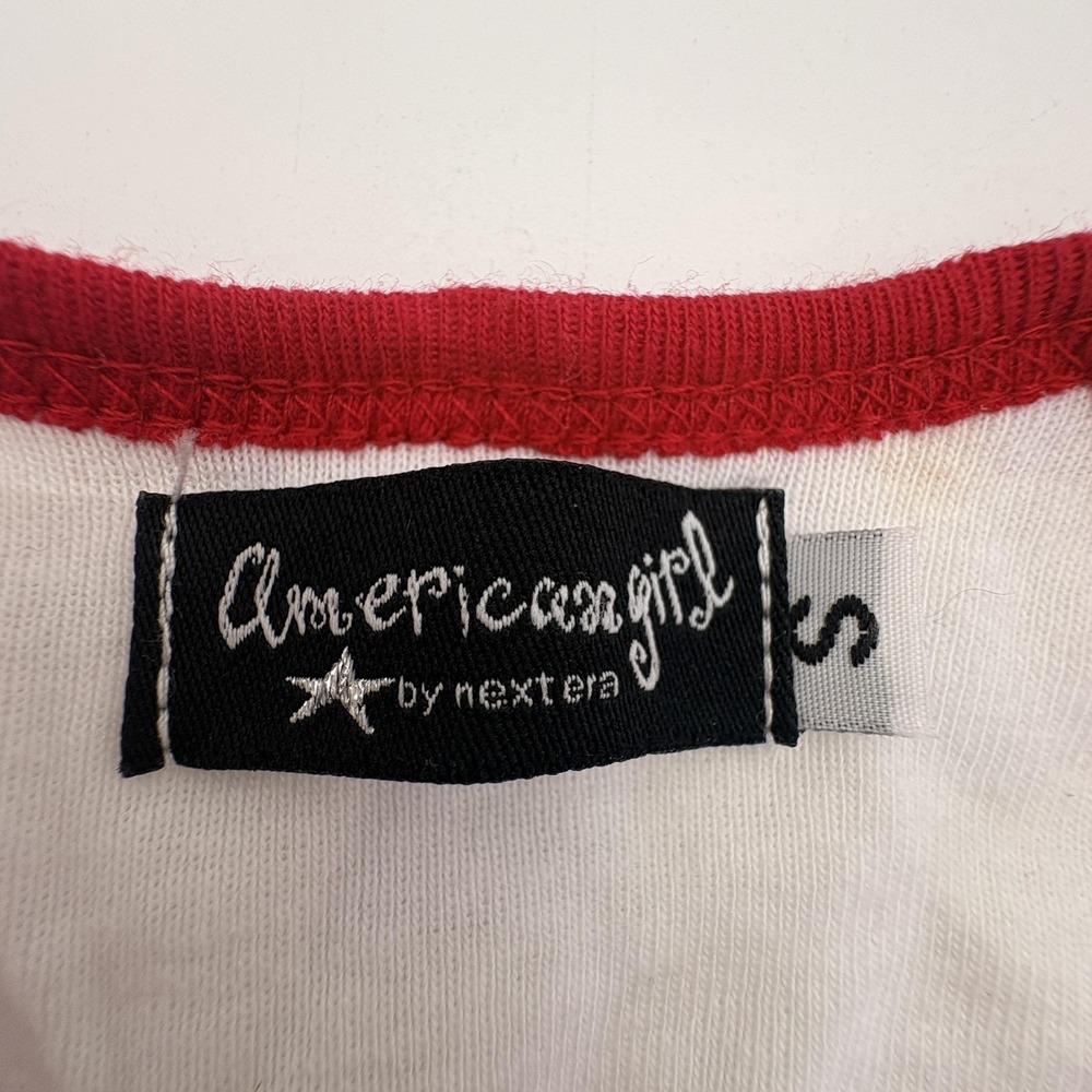 American Girl By Next Era Shirt Girls S White Red New York 25 Jersey Graphic Tee - Picture 3 of 7